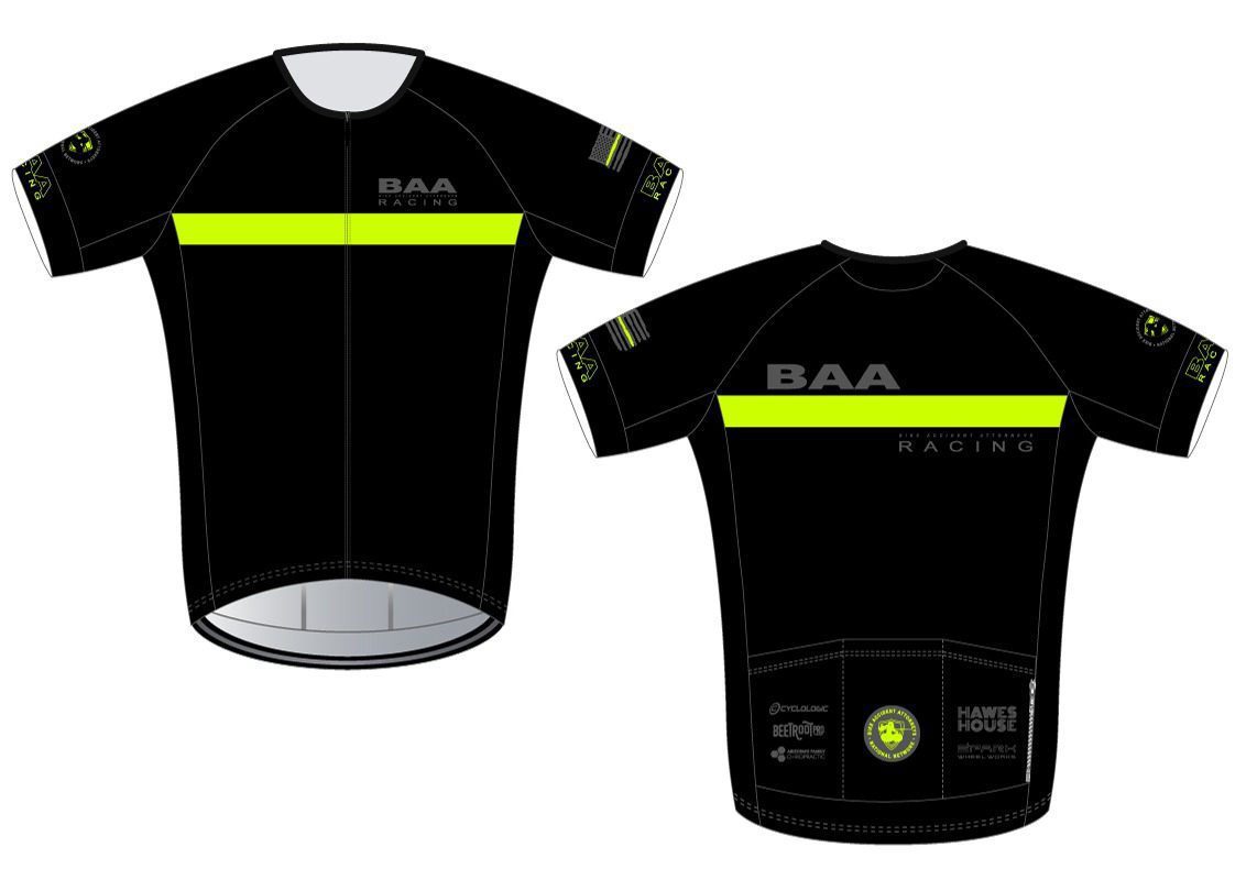 2022/2023 BAA Racing Team Kit Cycling JERSEY Bike Accident Attorneys